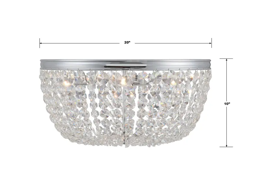 Nola 20" Crystal Flush Mount in Polished Chrome - Image 20
