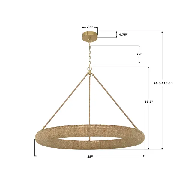 Oakley 48" Integrated LED Ring Chandelier - Image 7