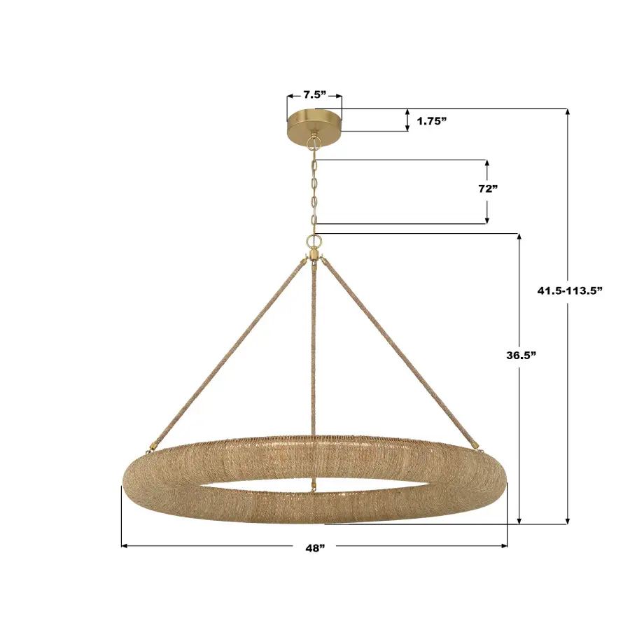 Oakley 48" Integrated LED Ring Chandelier - Image 7