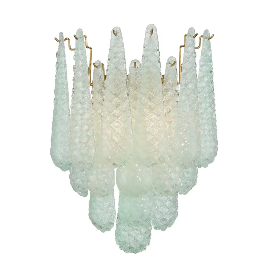Artisan-Crafted Mid-Century Sconce with Dynamic Color-Shifting Glass - Image 1