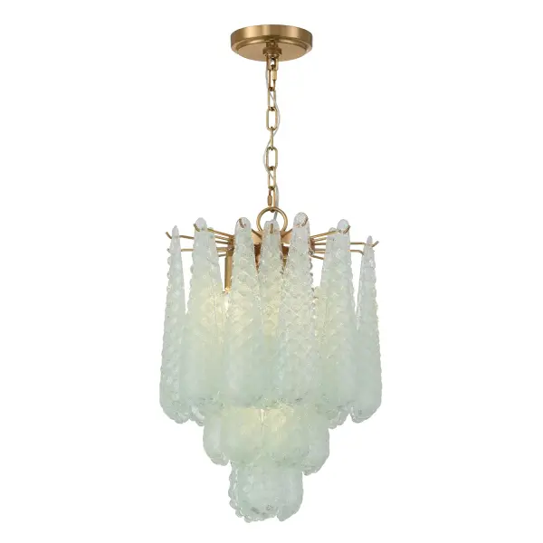 Artisan-Crafted Mid-Century Chandelier with Dynamic Color-Shifting Glass - Image 1