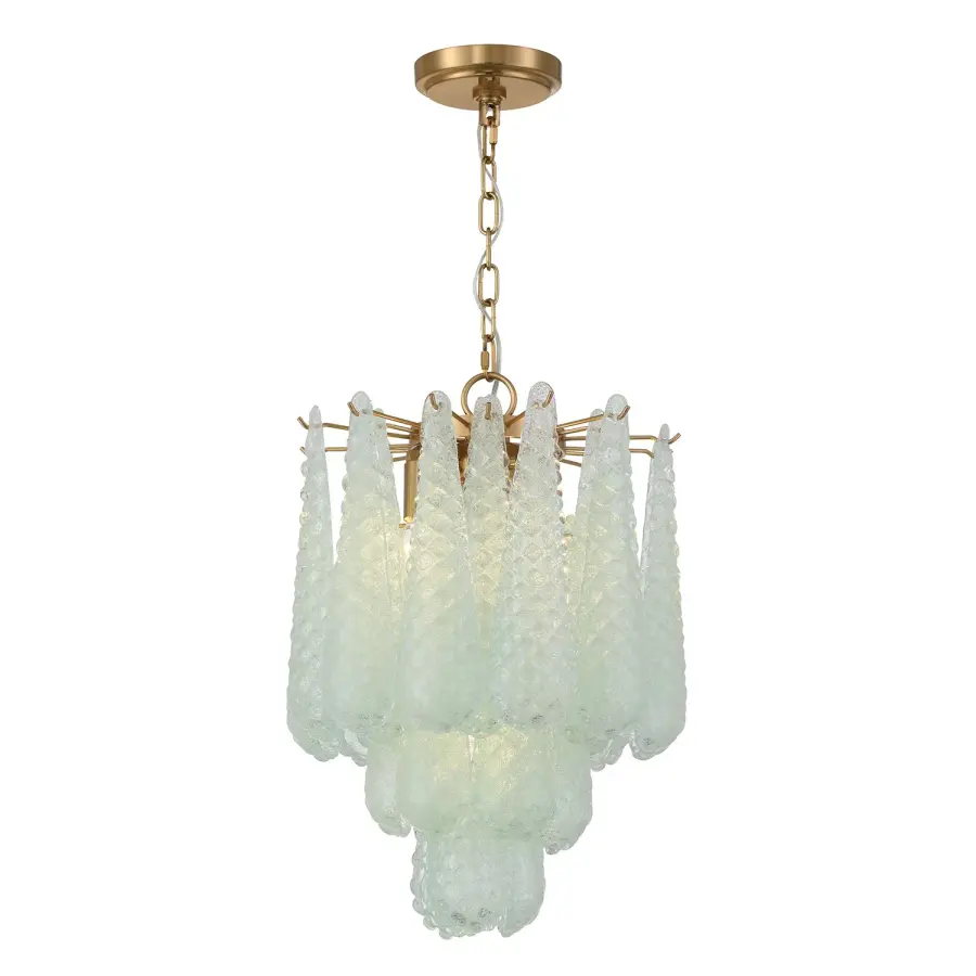 Artisan-Crafted Mid-Century Chandelier with Dynamic Color-Shifting Glass - Image 1