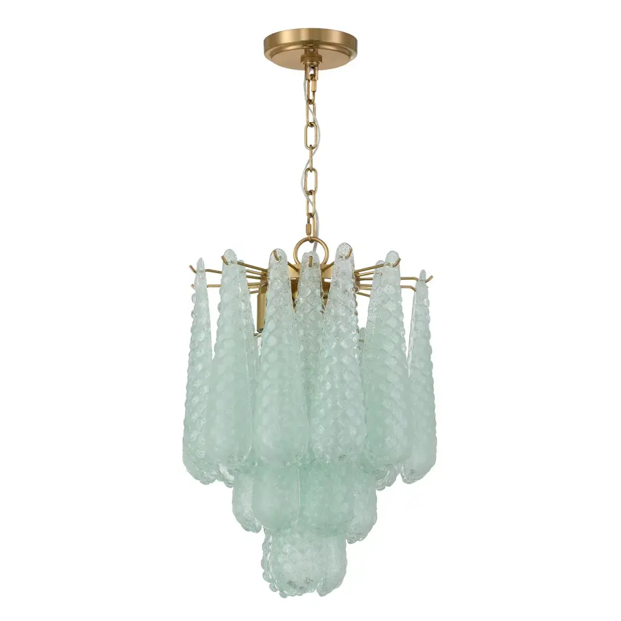 Artisan-Crafted Mid-Century Chandelier with Dynamic Color-Shifting Glass - Image 2