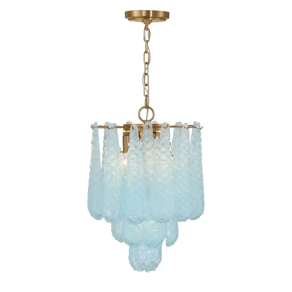 Artisan-Crafted Mid-Century Chandelier with Dynamic Color-Shifting Glass - Image 11