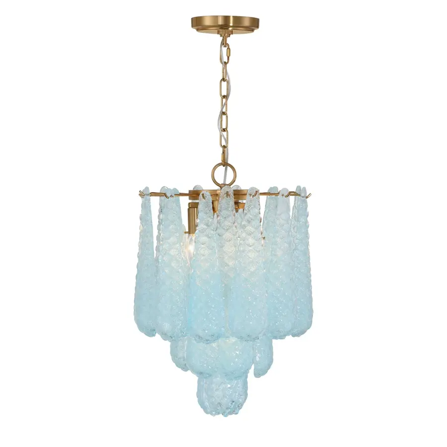 Artisan-Crafted Mid-Century Chandelier with Dynamic Color-Shifting Glass - Image 11