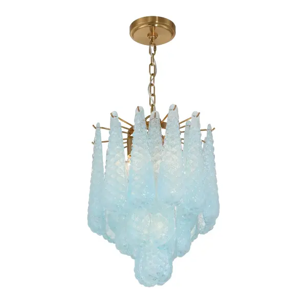 Artisan-Crafted Mid-Century Chandelier with Dynamic Color-Shifting Glass - Image 12