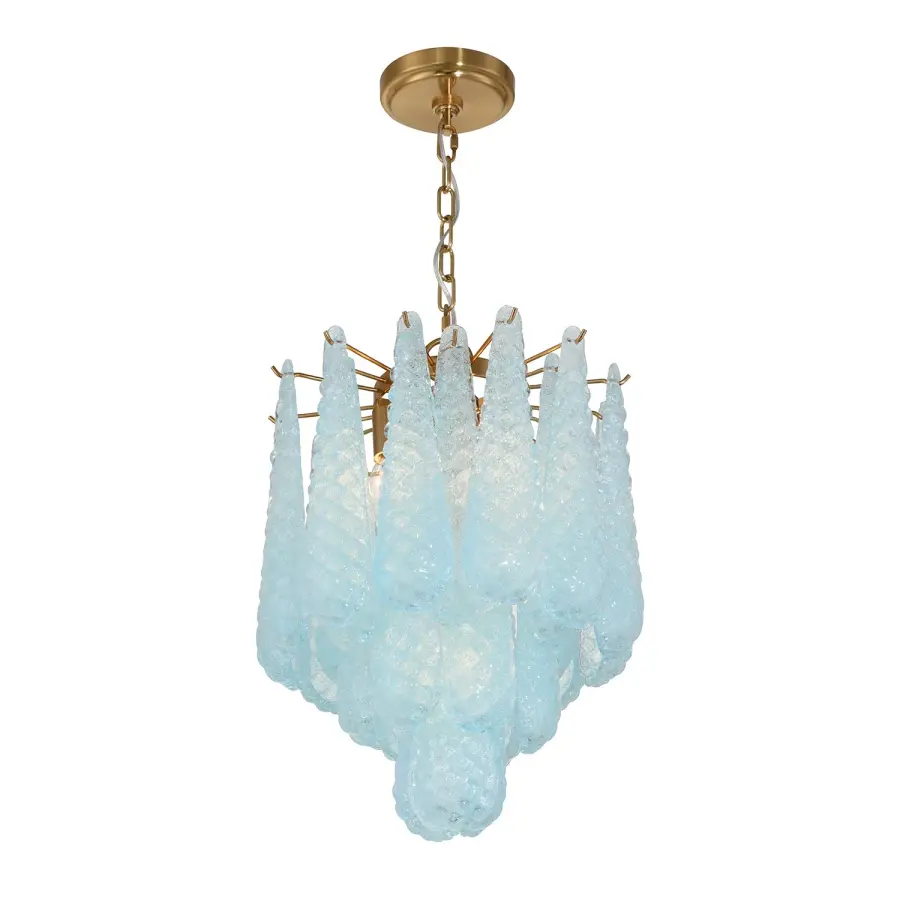 Artisan-Crafted Mid-Century Chandelier with Dynamic Color-Shifting Glass - Image 12