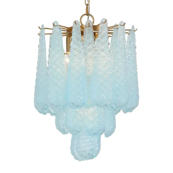 Artisan-Crafted Mid-Century Chandelier with Dynamic Color-Shifting Glass - Image 13
