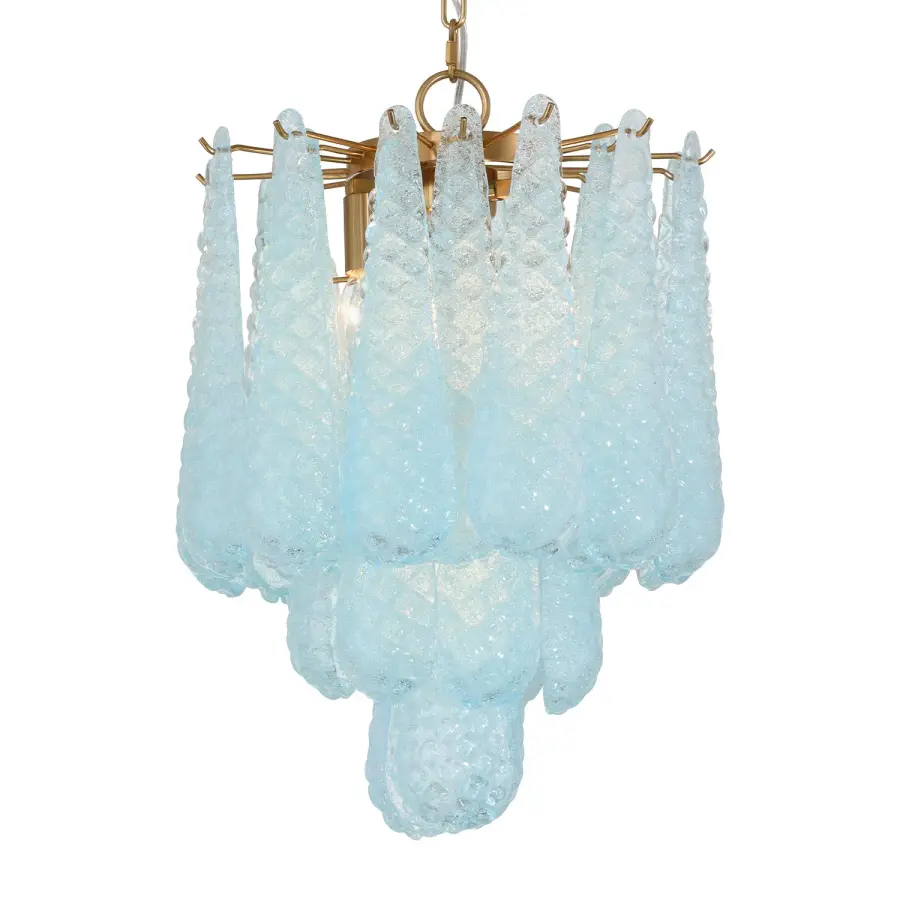 Artisan-Crafted Mid-Century Chandelier with Dynamic Color-Shifting Glass - Image 13