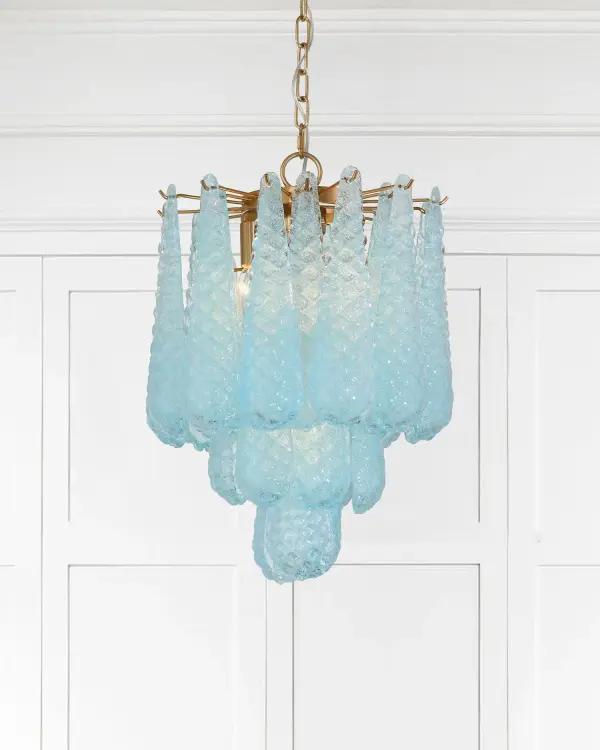 Artisan-Crafted Mid-Century Chandelier with Dynamic Color-Shifting Glass - Image 15