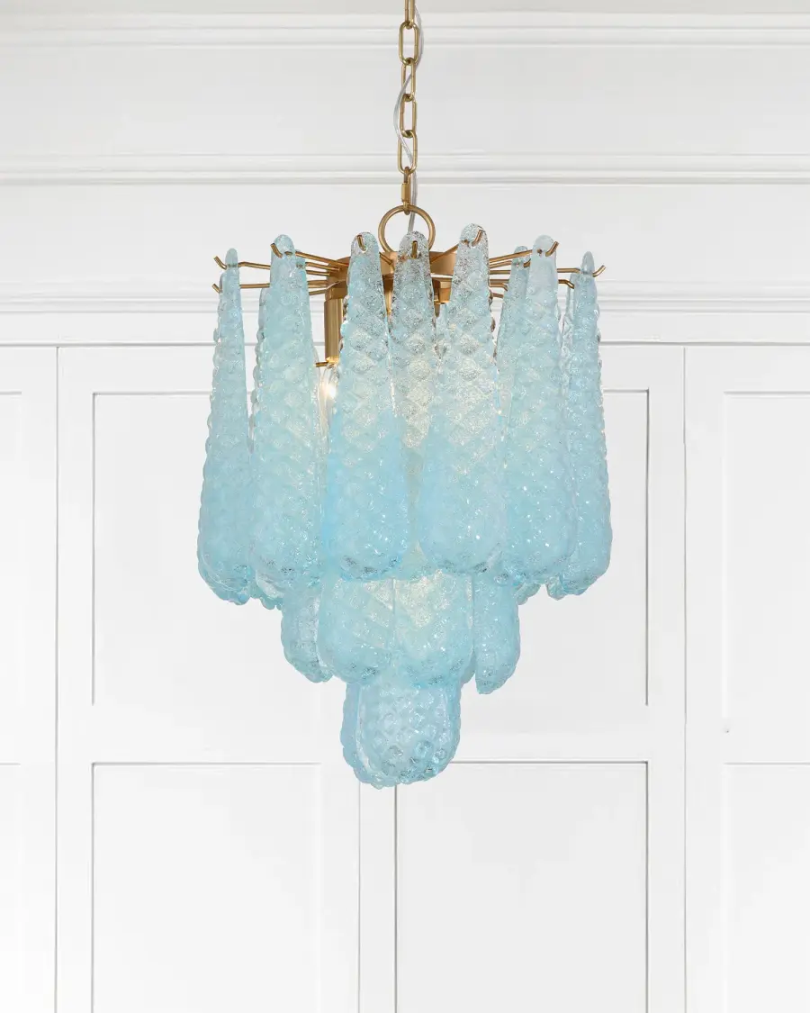 Artisan-Crafted Mid-Century Chandelier with Dynamic Color-Shifting Glass - Image 15