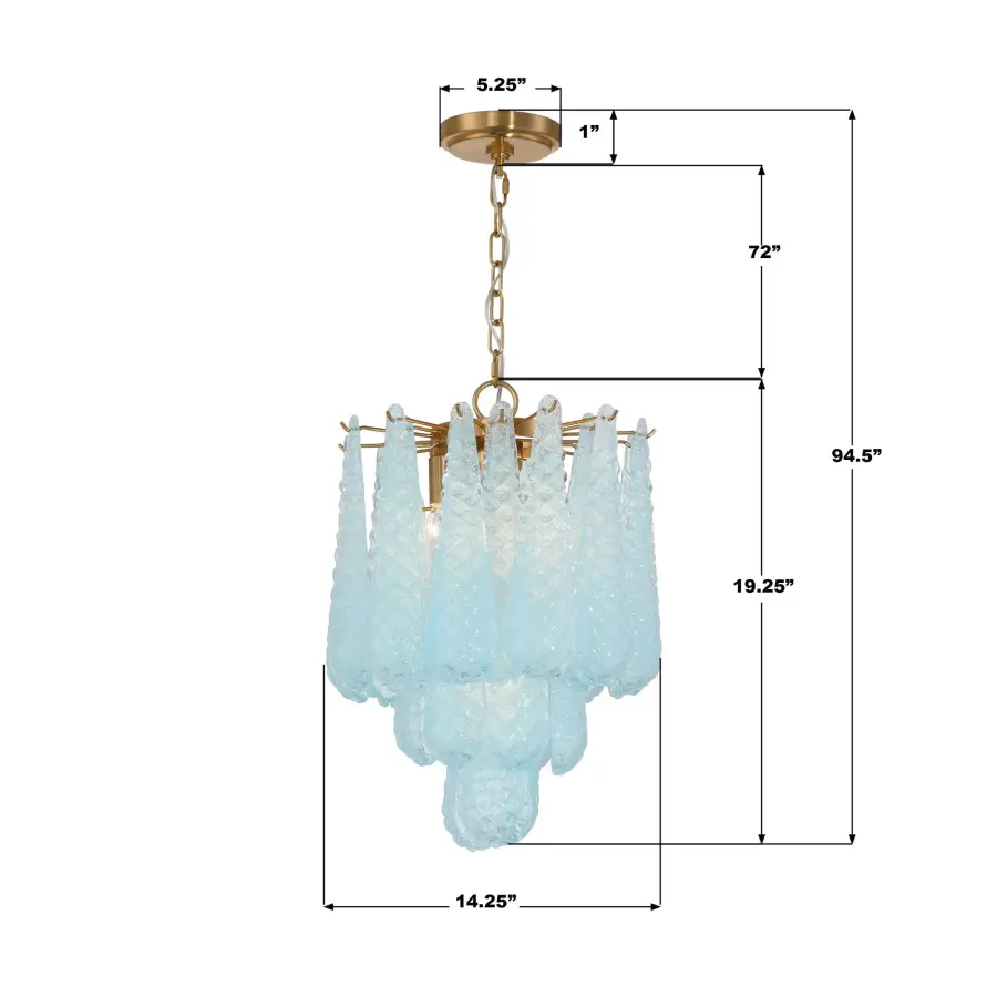 Artisan-Crafted Mid-Century Chandelier with Dynamic Color-Shifting Glass - Image 16