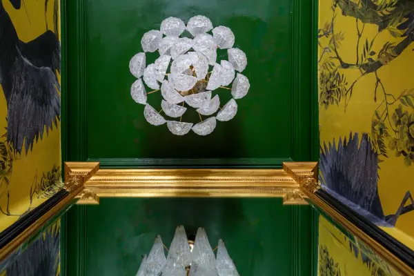 Artisan-Crafted Mid-Century Chandelier with Dynamic Color-Shifting Glass - Image 24