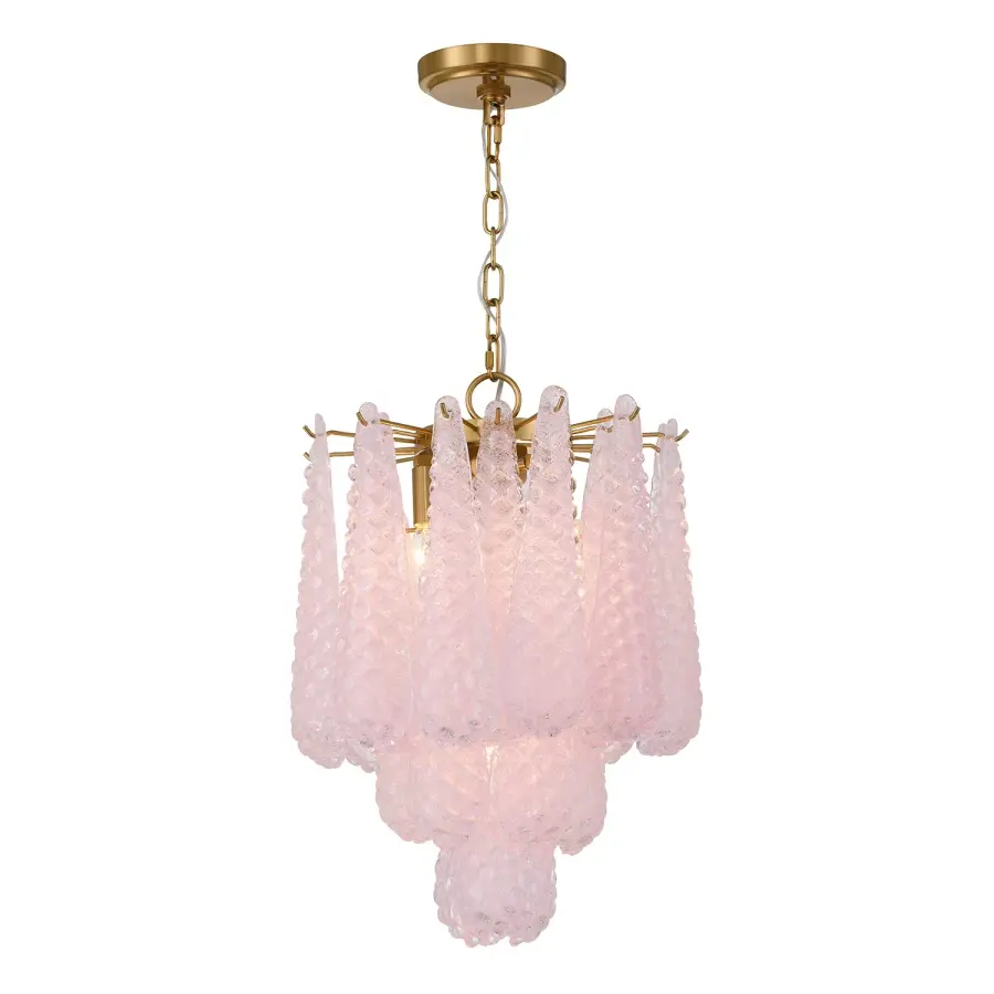 Artisan-Crafted Mid-Century Chandelier with Dynamic Color-Shifting Glass - Image 26
