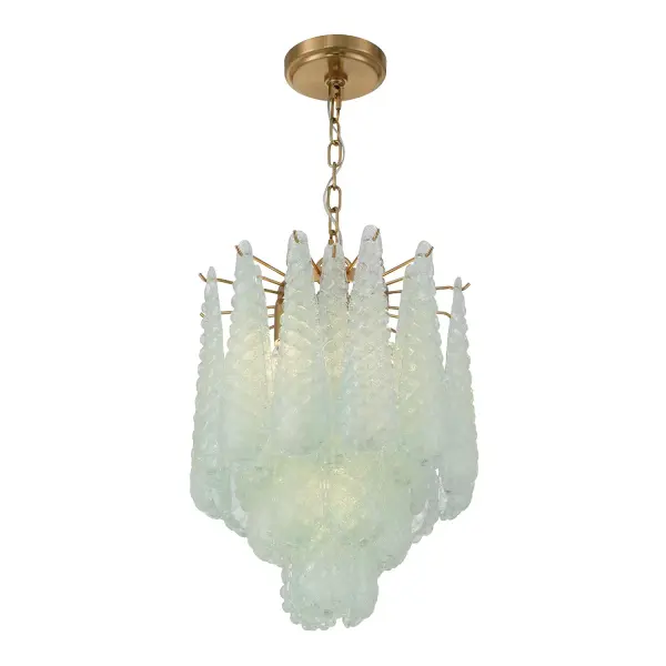 Artisan-Crafted Mid-Century Chandelier with Dynamic Color-Shifting Glass - Image 4