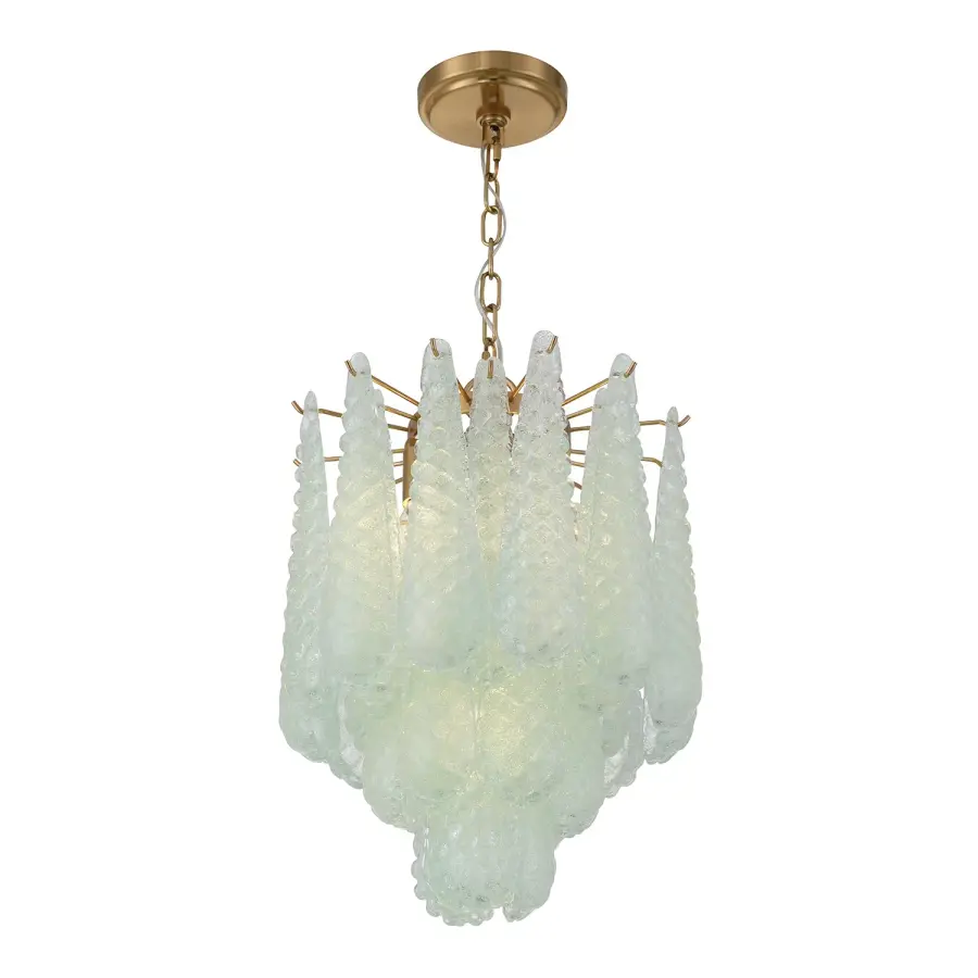 Artisan-Crafted Mid-Century Chandelier with Dynamic Color-Shifting Glass - Image 4
