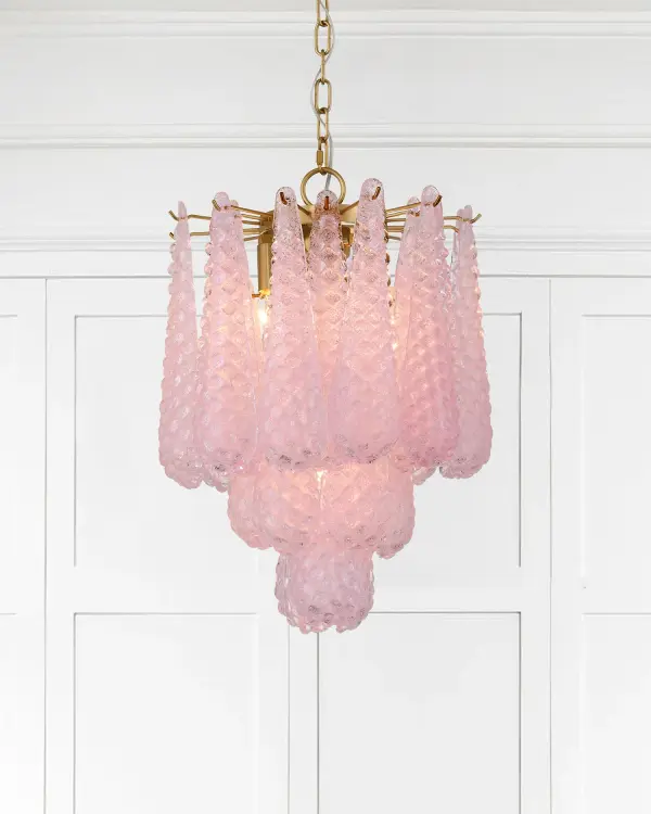 Artisan-Crafted Mid-Century Chandelier with Dynamic Color-Shifting Glass - Image 32
