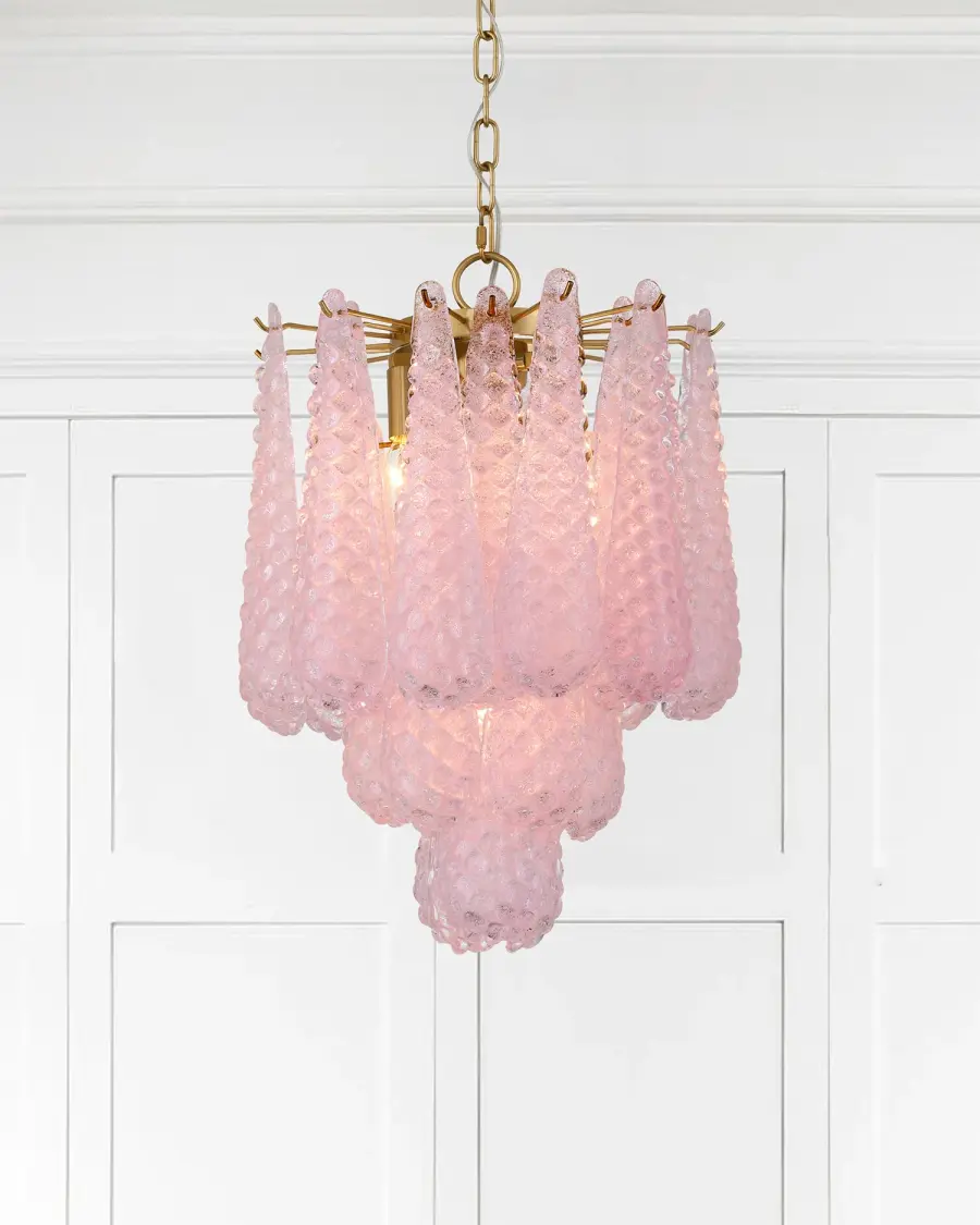 Artisan-Crafted Mid-Century Chandelier with Dynamic Color-Shifting Glass - Image 32