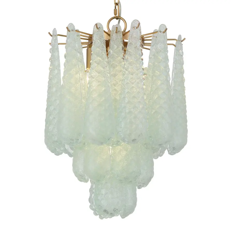 Artisan-Crafted Mid-Century Chandelier with Dynamic Color-Shifting Glass - Image 5