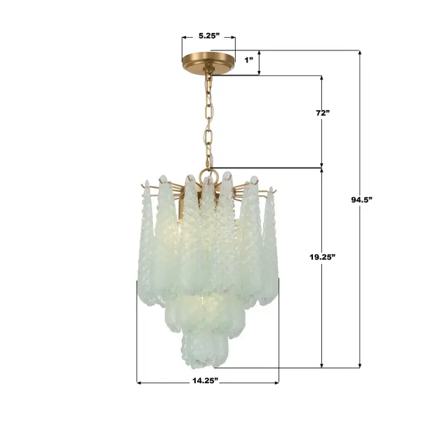 Artisan-Crafted Mid-Century Chandelier with Dynamic Color-Shifting Glass - Image 8