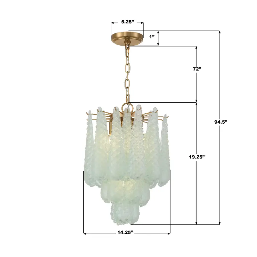 Artisan-Crafted Mid-Century Chandelier with Dynamic Color-Shifting Glass - Image 8