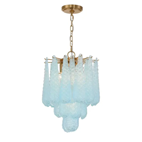 Artisan-Crafted Mid-Century Chandelier with Dynamic Color-Shifting Glass - Image 9
