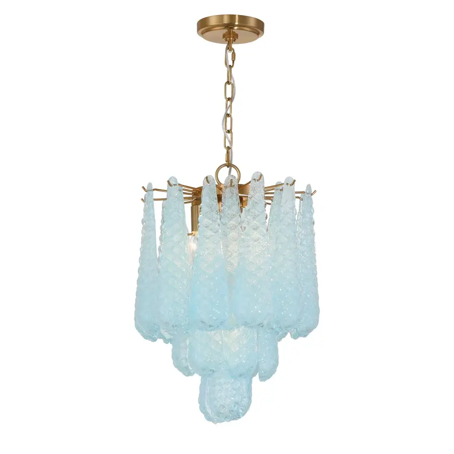 Artisan-Crafted Mid-Century Chandelier with Dynamic Color-Shifting Glass - Image 9