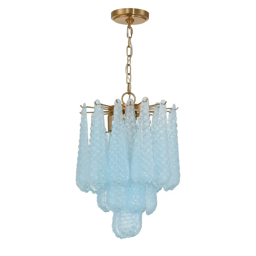 Artisan-Crafted Mid-Century Chandelier with Dynamic Color-Shifting Glass - Image 10