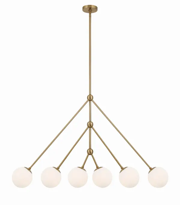 Omni 46.5" Linear Chandelier in Aged Brass - Image 1