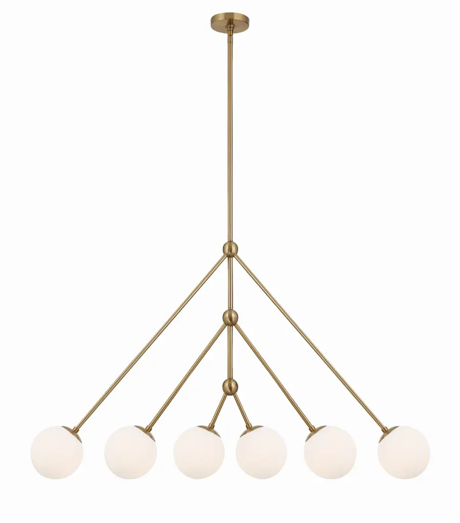 Omni 46.5" Linear Chandelier in Aged Brass - Image 1