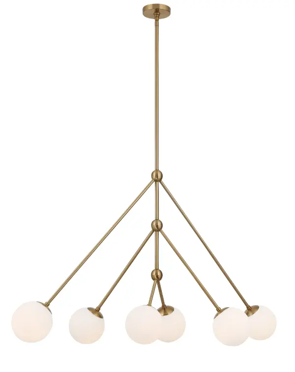 Omni 46.5" Linear Chandelier in Aged Brass - Image 2