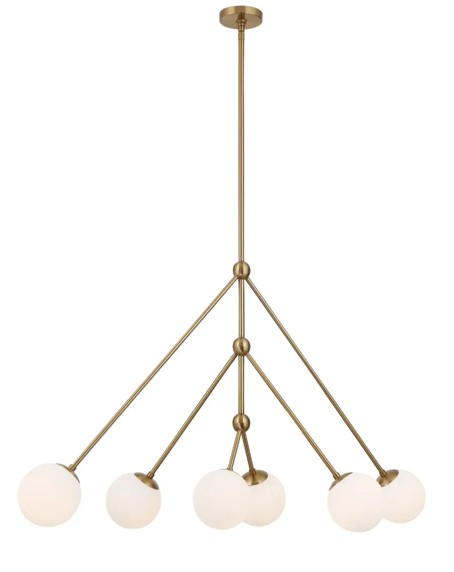 Omni 46.5" Linear Chandelier in Aged Brass - Image 2