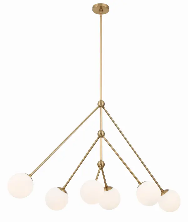 Omni 46.5" Linear Chandelier in Aged Brass - Image 3