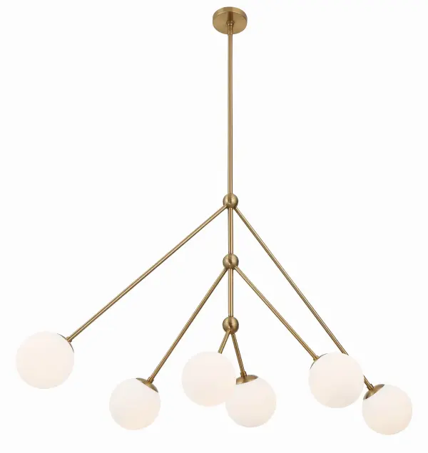 Omni 46.5" Linear Chandelier in Aged Brass - Image 4