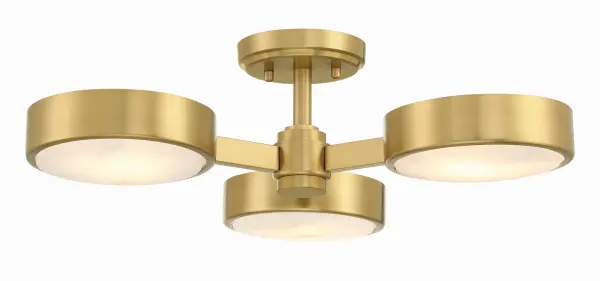 The Orson combines organic alabaster stone with jeweled crystal in a striking 22.5" semi-flush design. Its thick banded gold frame and dual-direction lighting create sophisticated ambiance for bedrooms and living spaces.