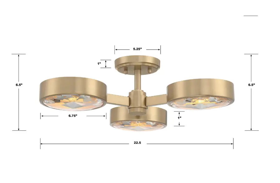 Orson 22.5" Semi Flush Mount in Modern Gold - Image 13