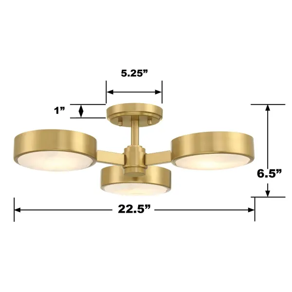 Orson 22.5" Semi Flush Mount in Modern Gold - Image 7