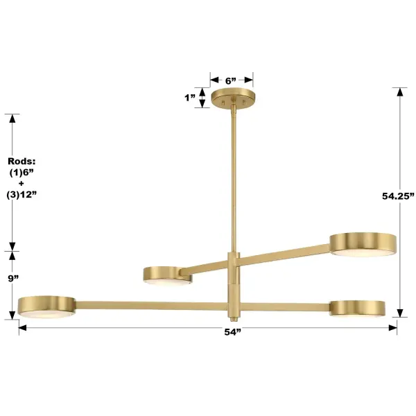 Orson 54" Linear Chandelier - Image 6