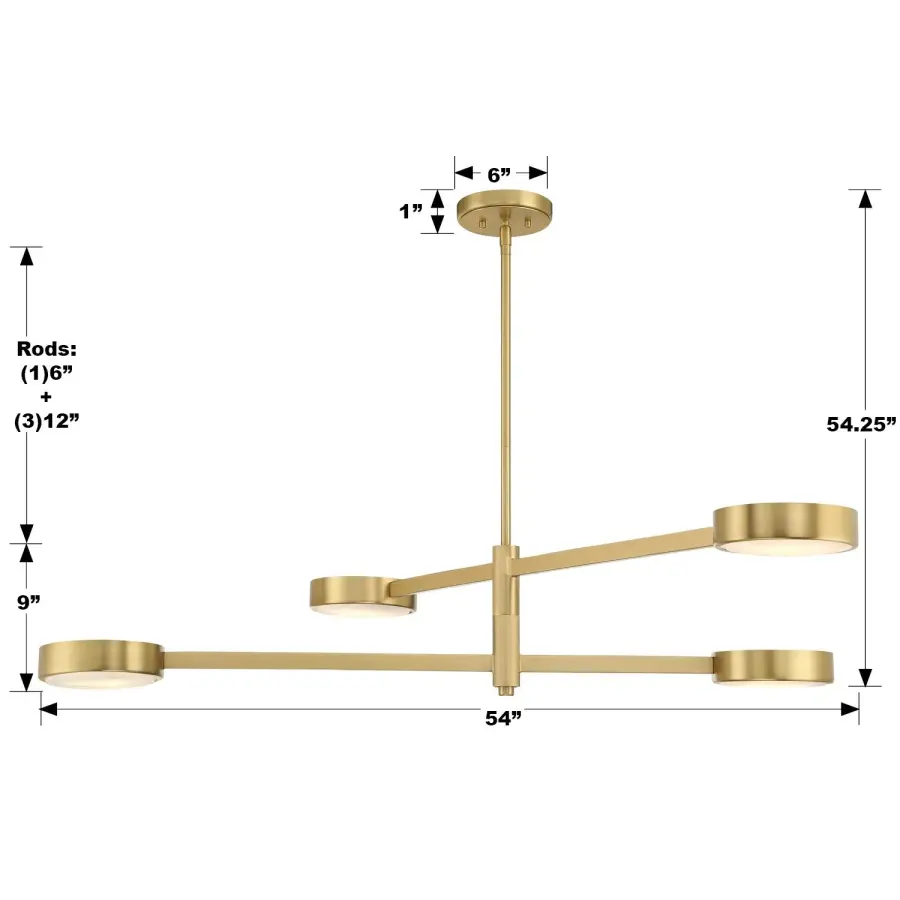 Orson 54" Linear Chandelier - Image 6