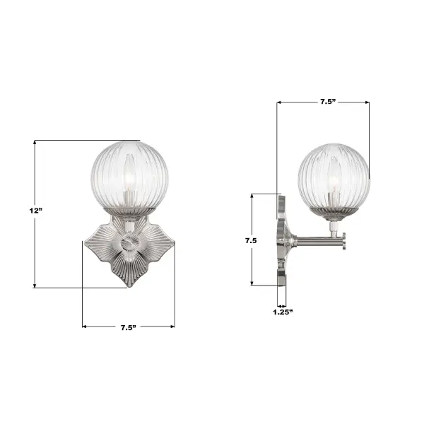 Orly 7.5" Polished Nickel Sconce with Clear Glass - Image 29