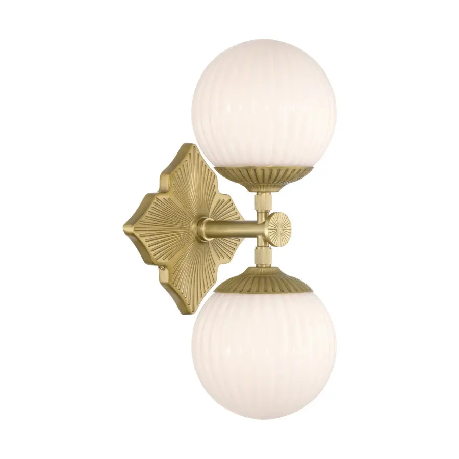Orly 7.5" Aged Brass Sconce with Clear Glass - Image 1