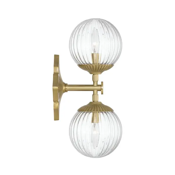 Orly 7.5" Aged Brass Sconce with Clear Glass - Image 11