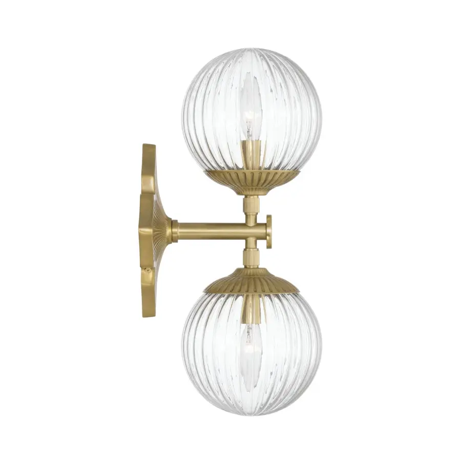 Orly 7.5" Aged Brass Sconce with Clear Glass - Image 11