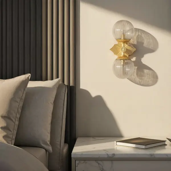 Orly 7.5" Aged Brass Sconce with Clear Glass - Image 13