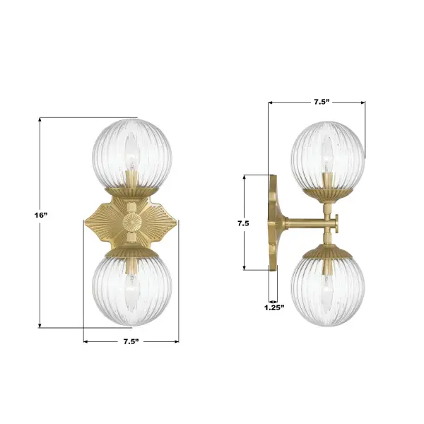 Orly 7.5" Aged Brass Sconce with Clear Glass - Image 14