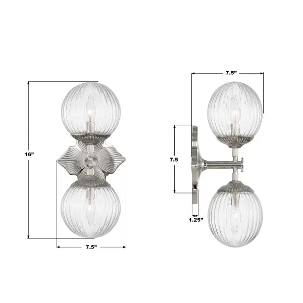 Orly 7.5" Aged Brass Sconce with Clear Glass - Image 29