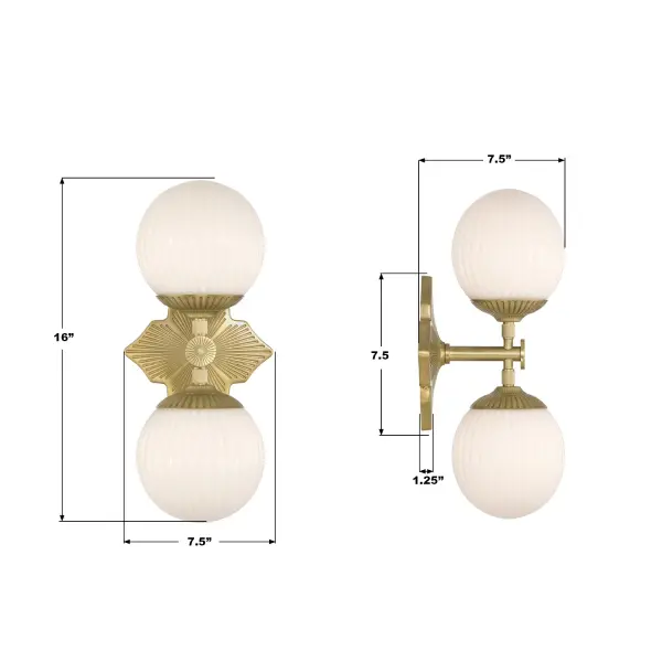 Orly 7.5" Aged Brass Sconce with Clear Glass - Image 7