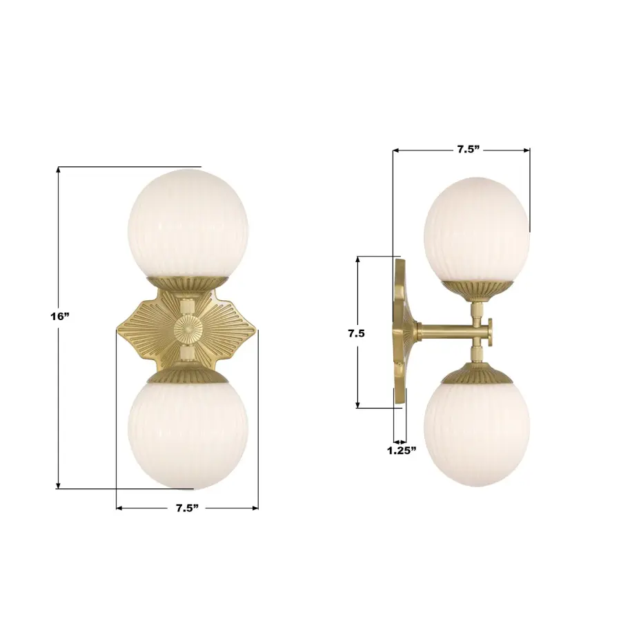 Orly 7.5" Aged Brass Sconce with Clear Glass - Image 7