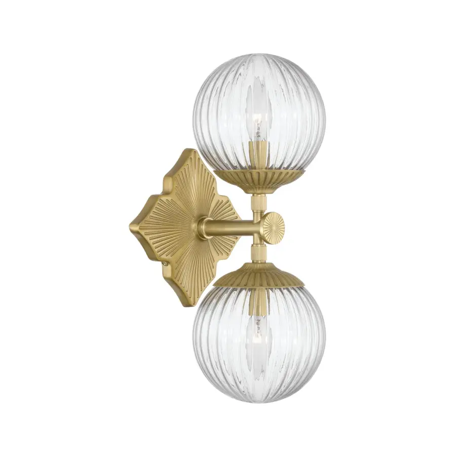 Orly 7.5" Aged Brass Sconce with Clear Glass - Image 8