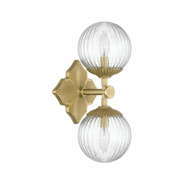 Orly 7.5" Aged Brass Sconce with Clear Glass - Image 9